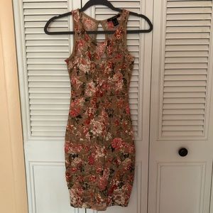 Pink mesh flower dress